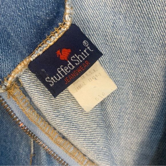 VTG 90s Stuffed Shirt Jeanswear Denim Midi Skirt Back Buttons - Picture 6 of 9